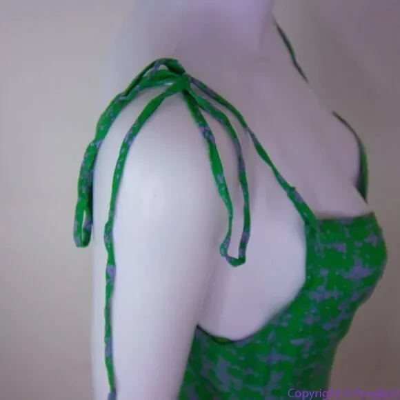 NEW Intimately Free People‎ Caught Up Printed Slip Dress, Green, M